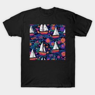 Sailing boats pattern T-Shirt